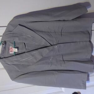 Elegant Gray Blazer with Embellishments